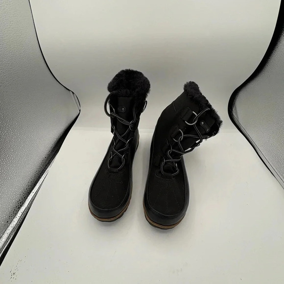 JBU Sleek Black Winter Boots with Faux Fur Lining - Picture 1 of 4